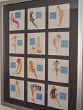 A 1948 framed pin-up girl calendar. 
